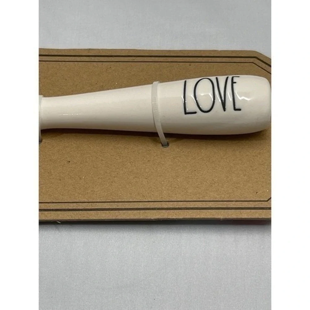 Rae Dunn Cake‎ Server Wedding Collection LOVE White Ceramic Stainless Steel 11